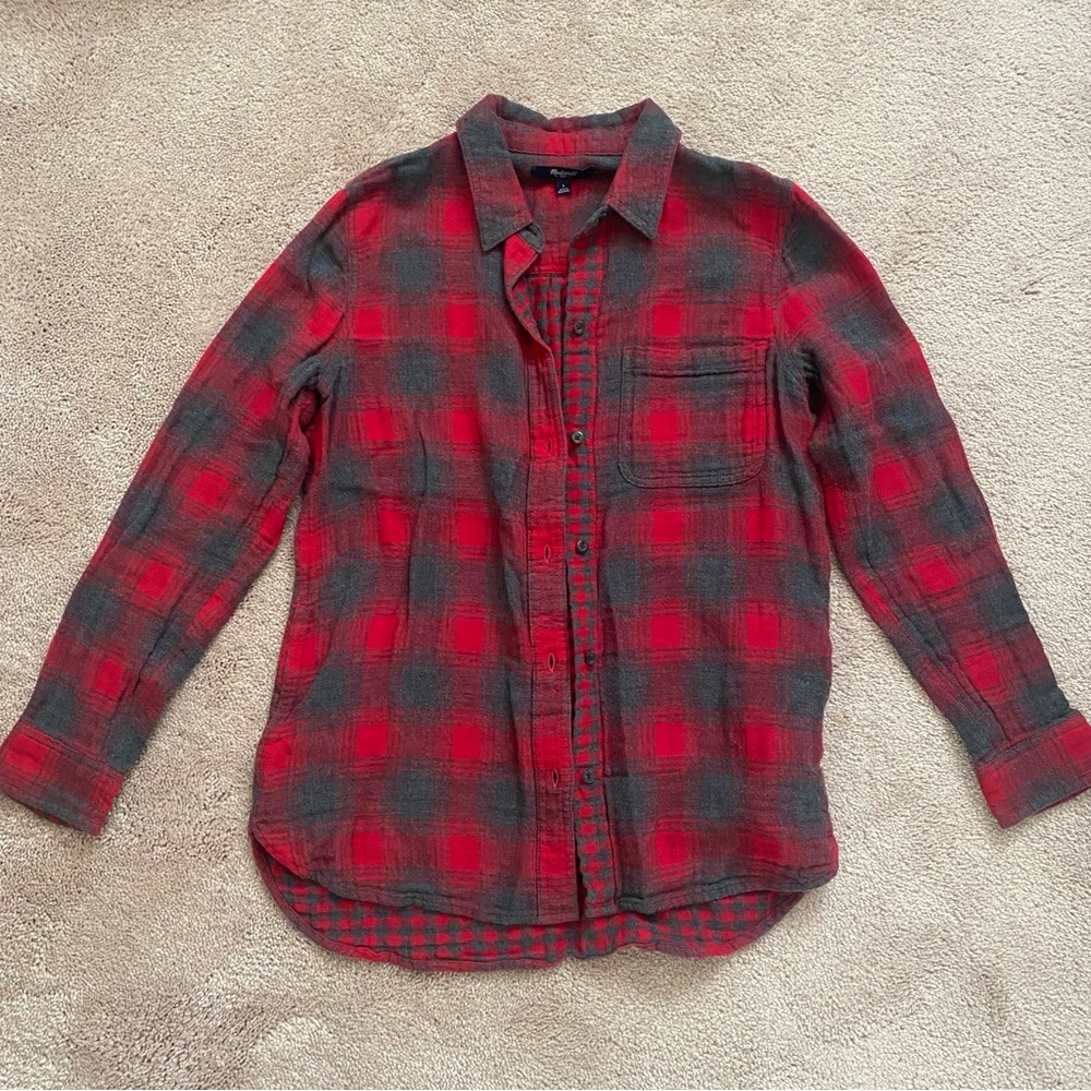Madewell ex-boyfriend plaid shirt size small